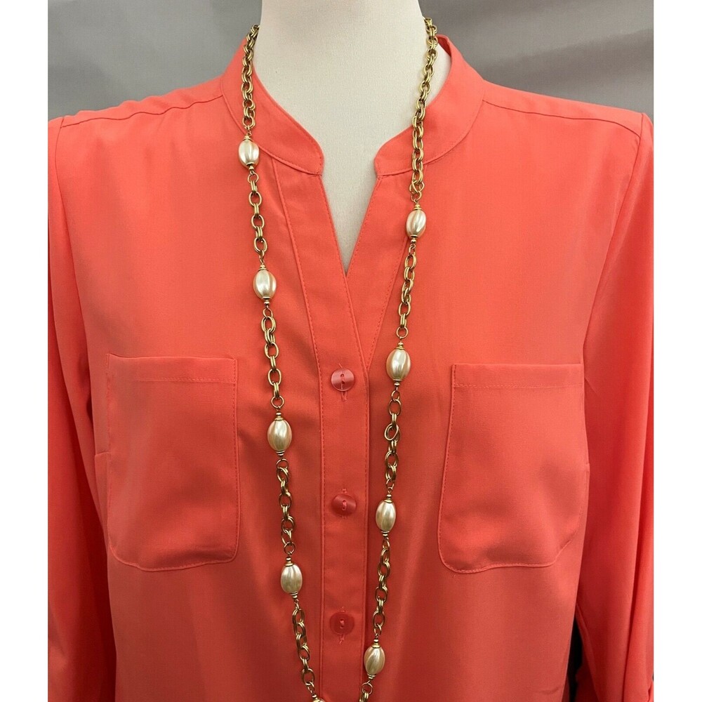Gold-tone Chain White Women's‎ Fashion Necklace NWOT